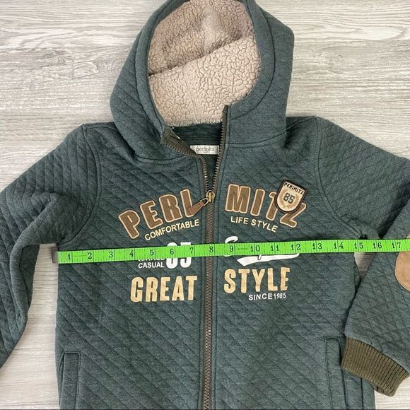 Perimitz green leather elbow patches jacket - Picture 7 of 10